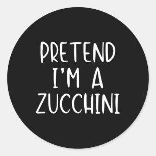 Pegatina Redonda Pretende que soy un zucchini disfraz Halloween sim