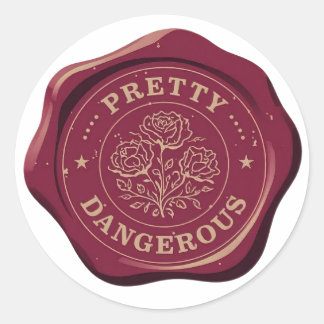 Pegatina Redonda pretty dangerous seal wax sticker | historical man