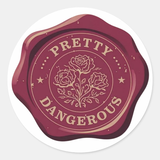 Pegatina Redonda pretty dangerous seal wax sticker | historical man (Anverso)