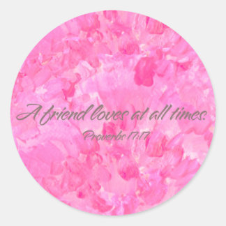 Pegatina Redonda Pretty Pink Peony-A Friend Loves Sticker