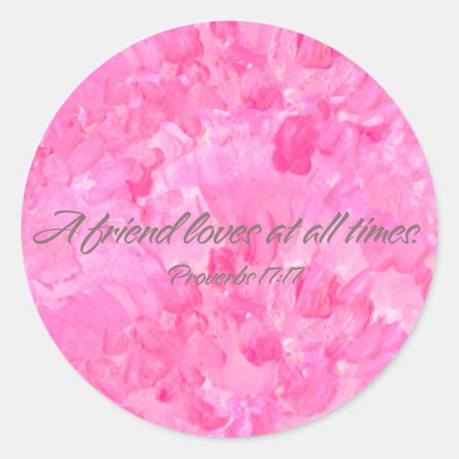 Pegatina Redonda Pretty Pink Peony-A Friend Loves Sticker (Anverso)