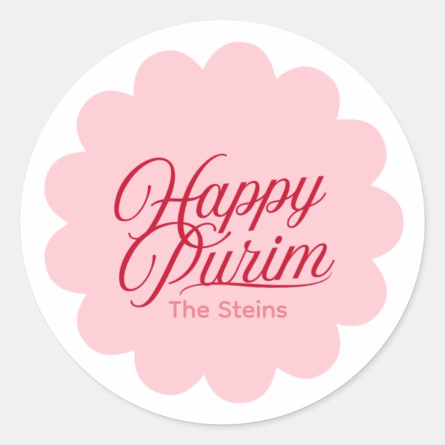 Pegatina Redonda Pretty Purim Label (Anverso)