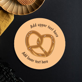 Pegatina Redonda Pretzel de pan perfecto con sal - Tus propias pala