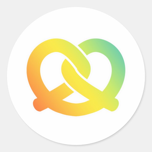 Pegatina Redonda pretzel suave (Anverso)