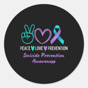 Pegatina Redonda Prevención de amor por la paz Suicidio Conciencia