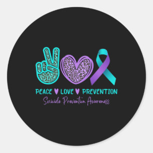 Pegatina Redonda Prevención de amor por la paz Suicidio Conciencia