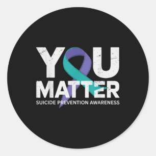Pegatina Redonda Prevención de suicidios Camisetas Conciencia suici