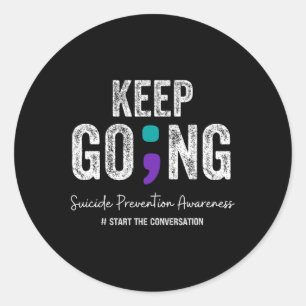Pegatina Redonda Prevención del suicidio 2024