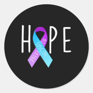 Pegatina Redonda Prevención del suicidio Camisas Esperan Conciencia