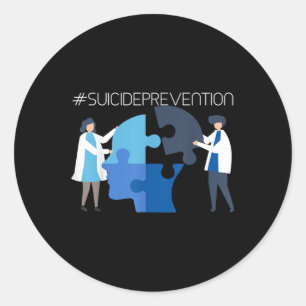 Pegatina Redonda Prevención del Suicidio - Conciencia sobre Salud M