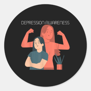 Pegatina Redonda Prevención del suicidio - Conciencia sobre salud m
