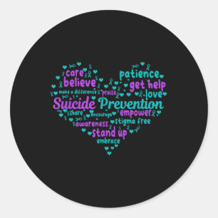 Pegatina Redonda Prevención del suicidio Concienciación sobre la sa