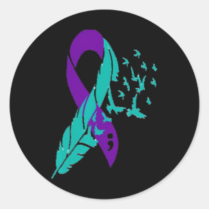 Pegatina Redonda Prevención del suicidio Sensibilización Camisa Cin