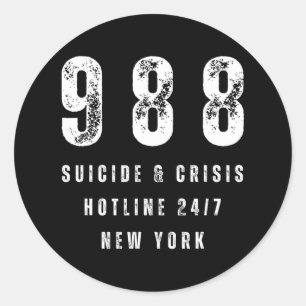 Pegatina Redonda Prevención del suicidio Sensibilización Depresión