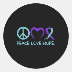 Pegatina Redonda Prevención suicida Conciencia Paz Esperanza