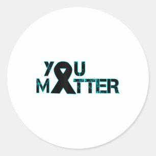 Pegatina Redonda Prevención suicida Conciencia sobre depresión