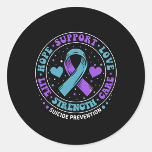 Pegatina Redonda Prevención suicida Esperanza Apoyo Amor Suicidio
