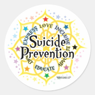 Pegatina Redonda Prevención suicida Lotus