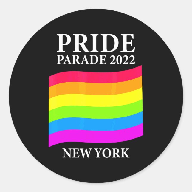 Pegatina Redonda Pride Parade 2022 New York City _1  (Anverso)
