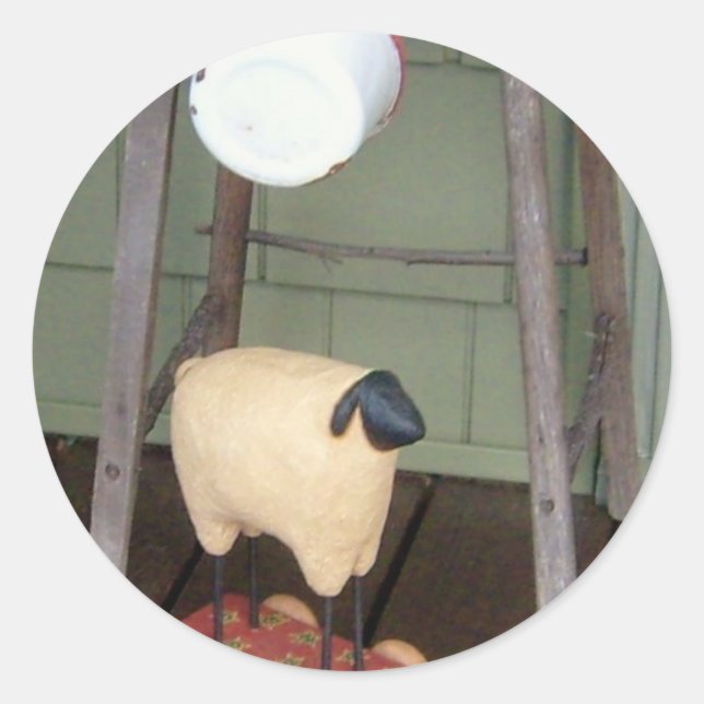 Pegatina Redonda Prim Sheep Pegatinas (Anverso)