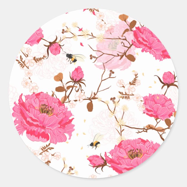 Pegatina Redonda primavera (Anverso)