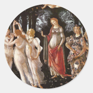 Pegatina Redonda Primavera, Botticelli