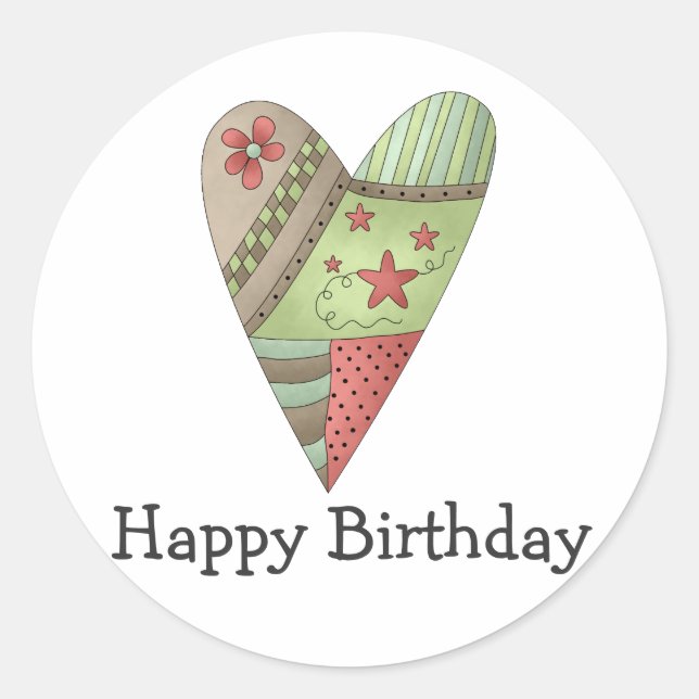 Pegatina Redonda Primavera de bienvenida ・ Corazón (Anverso)