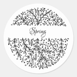 Pegatina Redonda Primavera de Pegatinas estacionales - editable tex