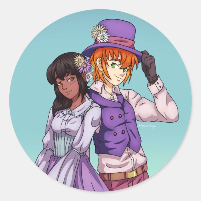 Pegatina Redonda Primavera de Semana Santa (Anverso)