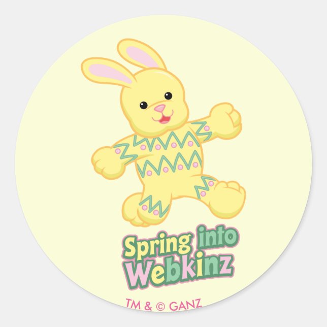 Pegatina Redonda ¡Primavera En Webkinz! (Anverso)