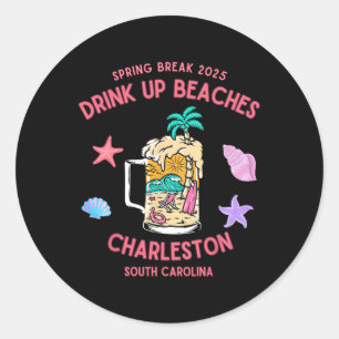 Pegatina Redonda Primavera Romper 2025 Bebe Beaches Charleston Sout