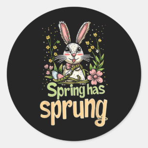 Pegatina Redonda Primavera Tiene Tee Gráfico De Pascua De Vacacione