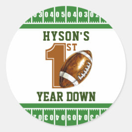 Pegatina Redonda Primer año de caída | Fiesta de fútbol de primer c