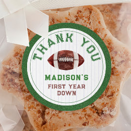 Pegatina Redonda Primer año de fútbol por cumpleaños