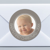 Primer año y nombre personalizado de foto navideña