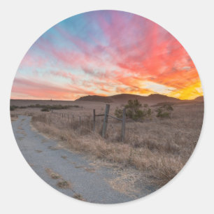 Pegatina Redonda Primer atardecer del día