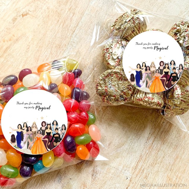 Pegatina Redonda Primer cumpleaños, cumpleaños chica, tema de zodia (Subido por el creador)