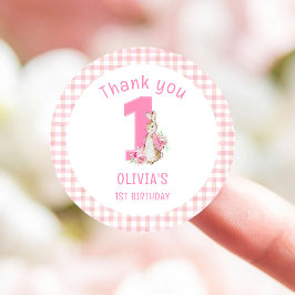 Pegatina Redonda Primer cumpleaños de Peter Rabbit