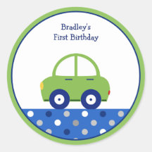 Primer cumpleaños del coche verde y azul personali