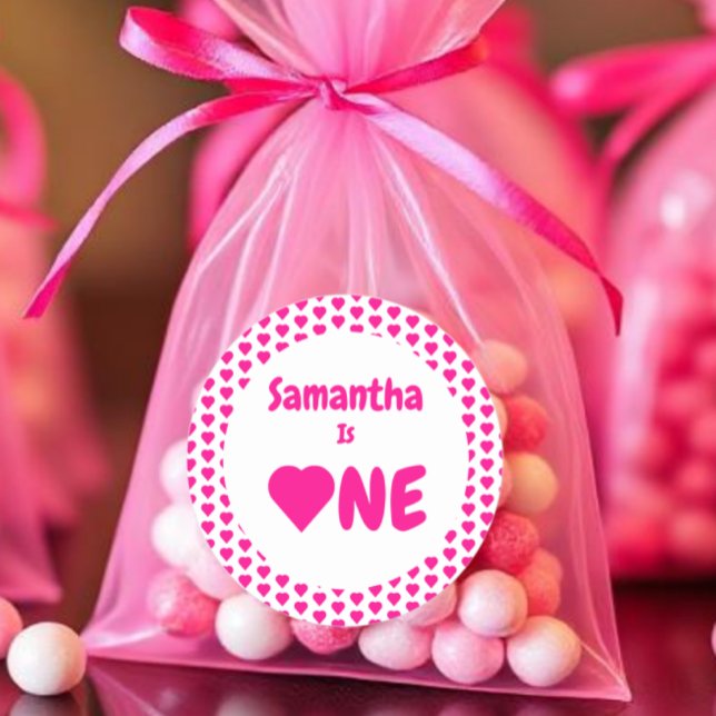 Pegatina Redonda Primer cumpleaños del corazón (Subido por el creador)