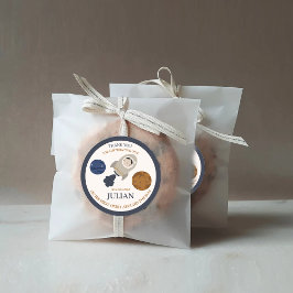 Pegatina Redonda Primer cumpleaños, ¡primera órbita alrededor del s