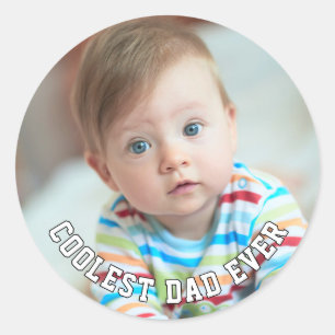 Pegatina Redonda Primer Día del Padre Papá Más Genial de la Histori