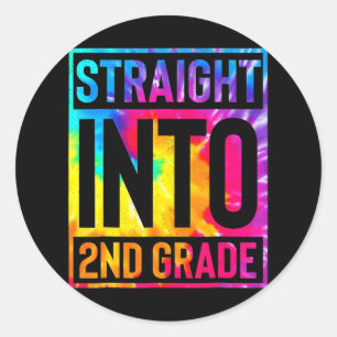 Pegatina Redonda Primer día escolar de 2º grado de regreso a los Ch