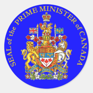 Pegatina Redonda Primer Ministro del Canadá