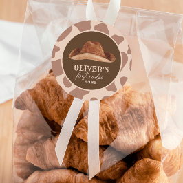 Pegatina Redonda Primer Rodeo Occidental Wild West Cowboy Primer cu