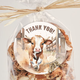 Pegatina Redonda Primer RODEO | Vaquero salvaje del West Bull 1º cu