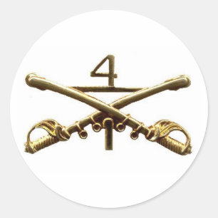 Pegatina Redonda Primer Squadron Cuarto Brass Cavalry