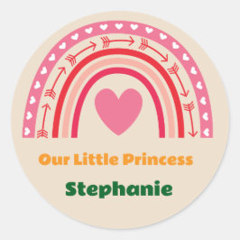 Pegatina Redonda Primer viaje alrededor del arcoiris foto del prime