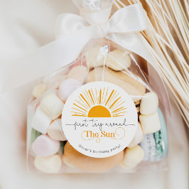 Pegatina Redonda Primer viaje alrededor del sol mínimo neutral de g