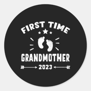 Pegatina Redonda Primera Abuela 2023 Para Familia Abuela